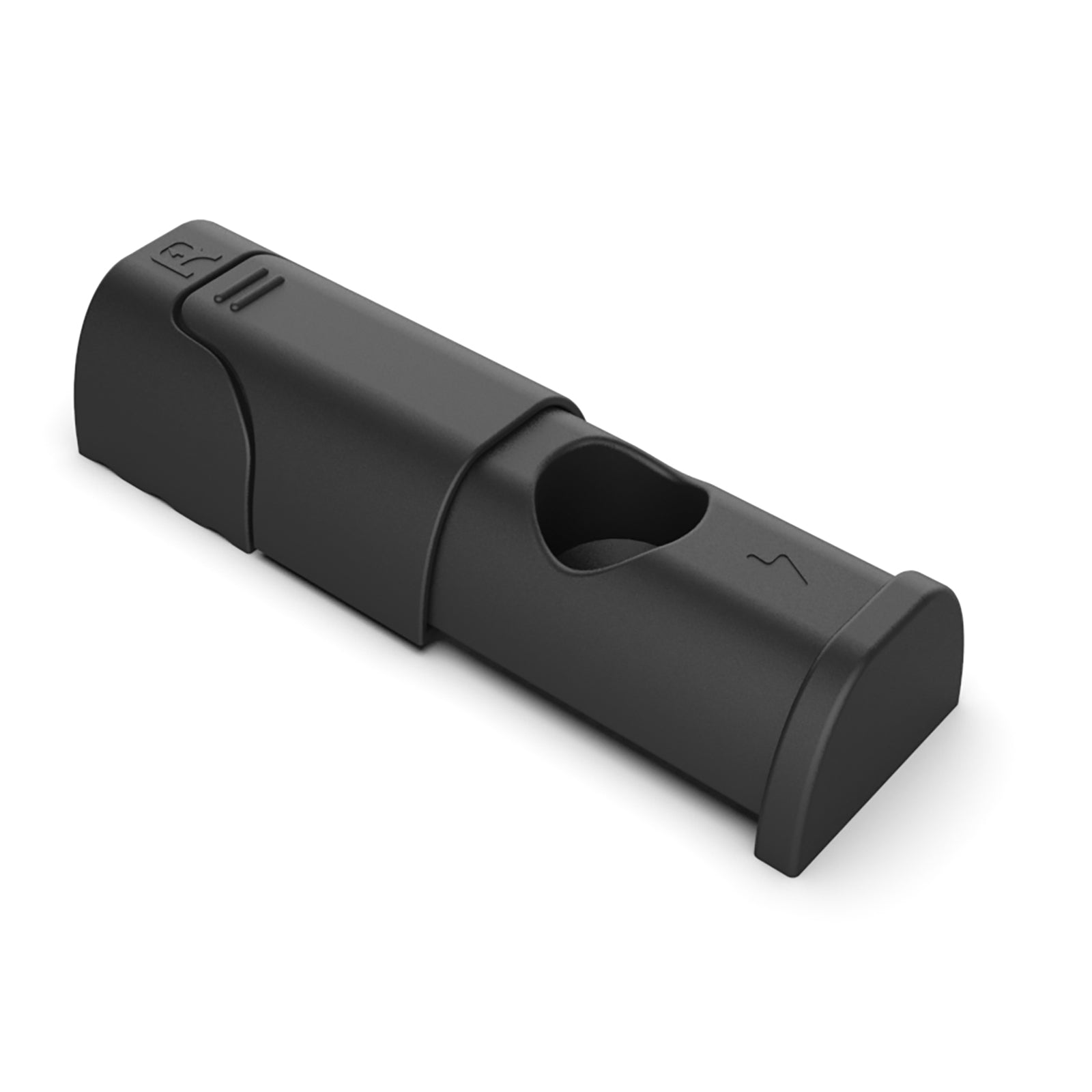 Compact Rheidon cable protector with sliding shield keeps EV charging cords safe from garage door pressure and outdoor elements