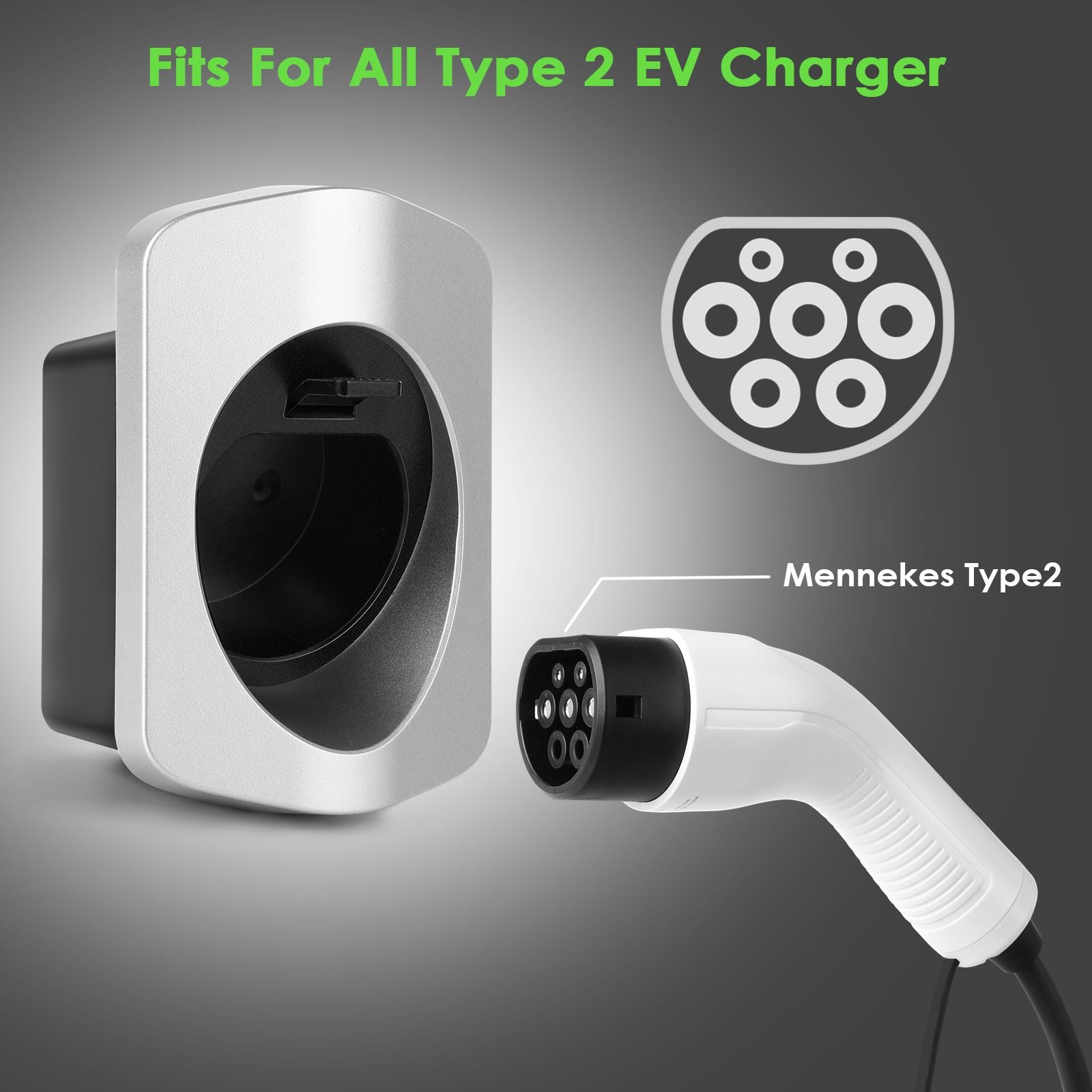 Rheidon EV charger holder shows waterproof and dustproof performance in heavy rain, ideal for outdoor electric vehicle charging setup