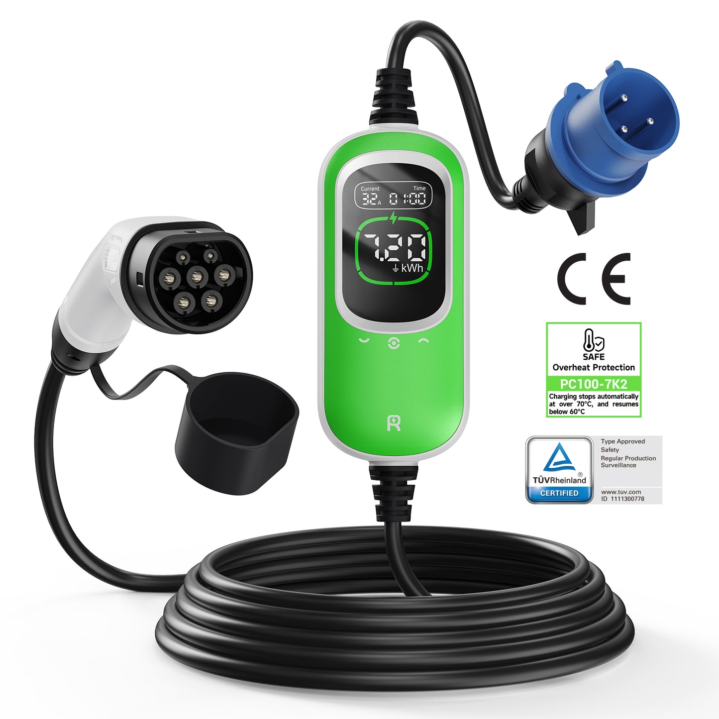 Rheidon 7.2 kW Portable EV Charger PC100-7K2