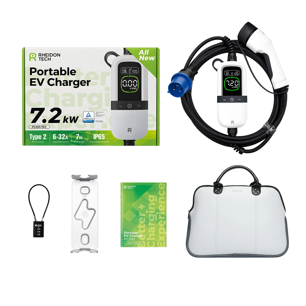 Rheidon 7.2 kW Smart Portable EV Charger | PC200-7K2
