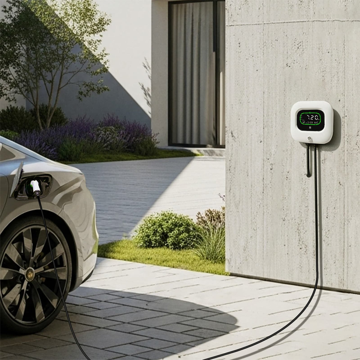 Borne de recharge murale pour véhicules électriques | Chargeur de voiture électrique CC 60 kW à 1 prise avec protection IP55 Borne de recharge murale pour véhicules électriques | Chargeur de voiture électrique CC 60 kW à 1 prise avec protection IP55