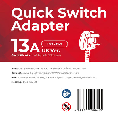 Typ-G-Stecker, 13A — Quick-Switch Adapter für den PC200 Pro 11K