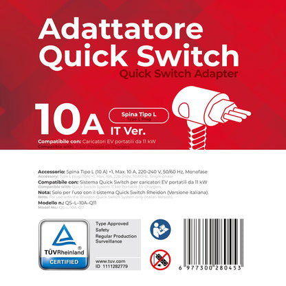 Typ-L-Stecker, 10A — Quick-Switch Adapter für den PC200 Pro 11K
