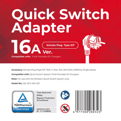 Schuko (Tipo E/F), 16A — Adattatore Quick-Switch per il PC200 Pro 11K