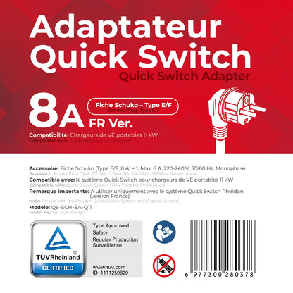 Schuko (Tipo E/F), 8A — Adattatore Quick-Switch per il PC200 Pro 11K