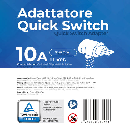 Typ-L-Stecker, 10A — Quick-Switch Adapter für den PC200 Pro 7K4