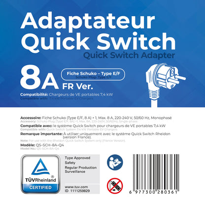 Schuko (Tipo E/F), 8A — Adattatore Quick-Switch per il PC200 Pro 7K4