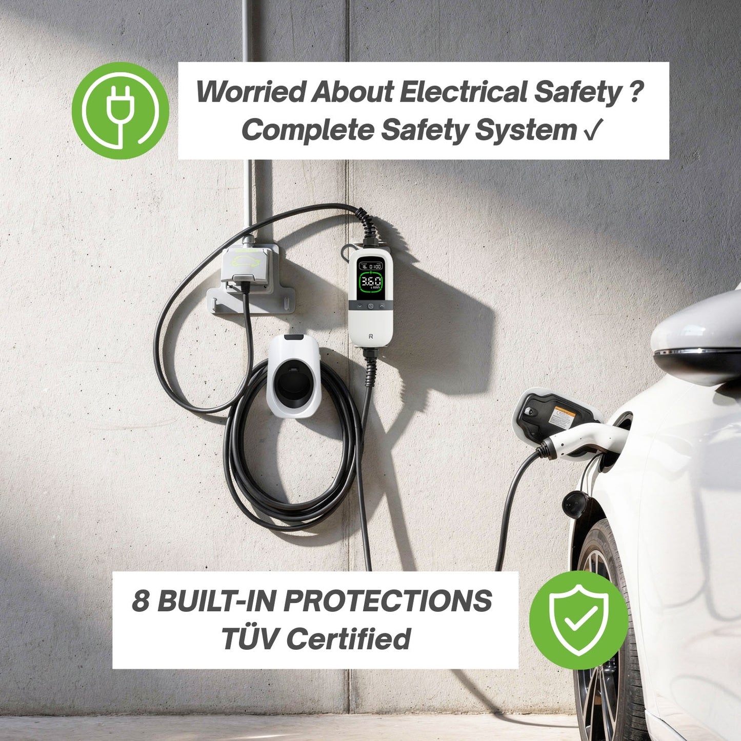 Rheidon 3.6 kW TÜV-Certified Portable EV Charger | PC200-3K6