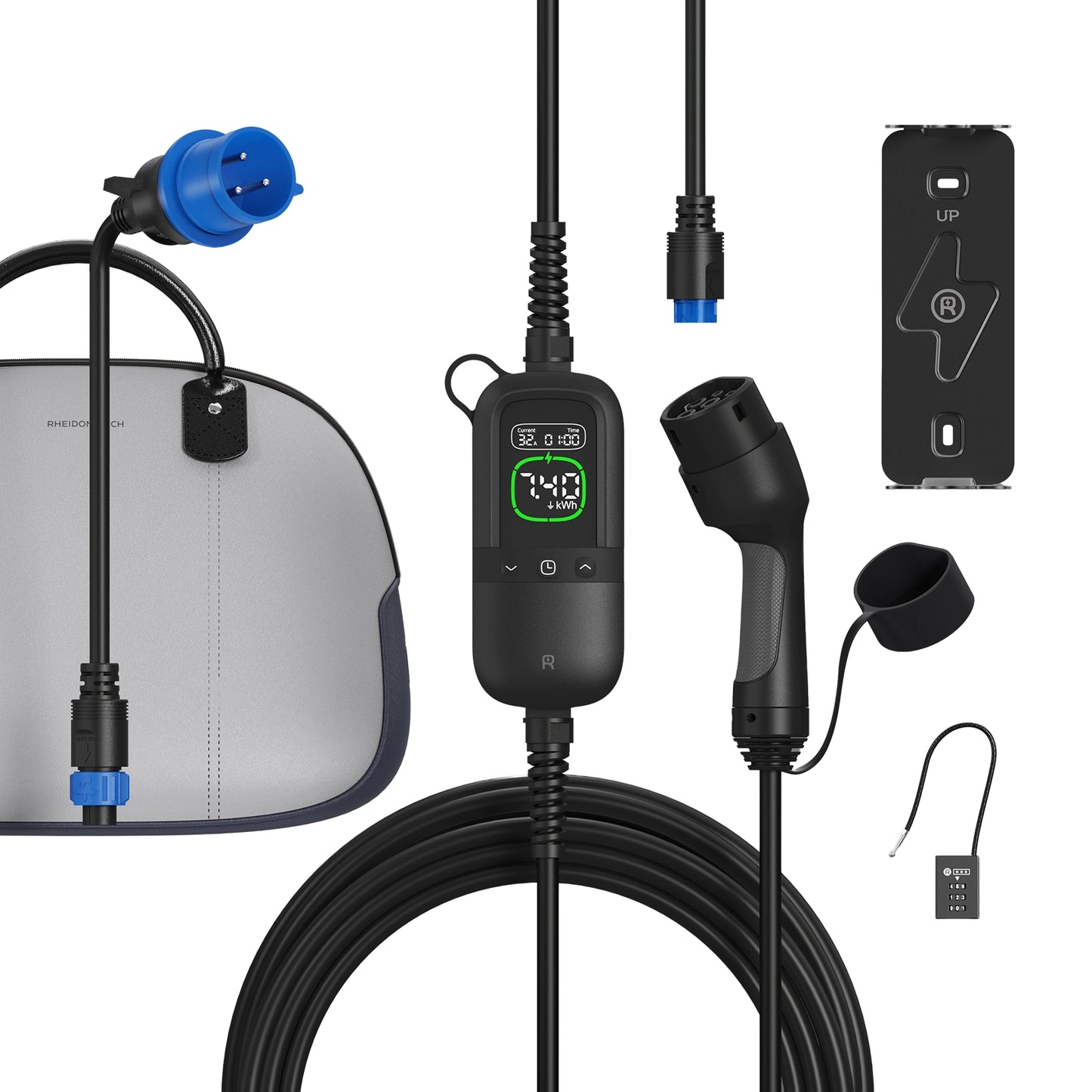 Rheidon PC200-Pro-7K4  | Portable EV Charger – Universal Plug Compatibility