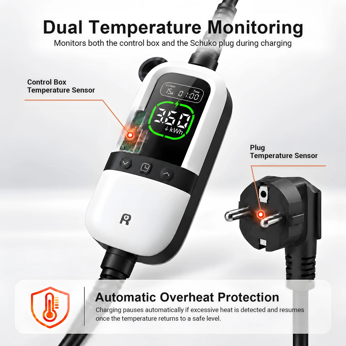 Rheidon 3.6 kW TÜV-Certified Portable EV Charger | PC200-3K6