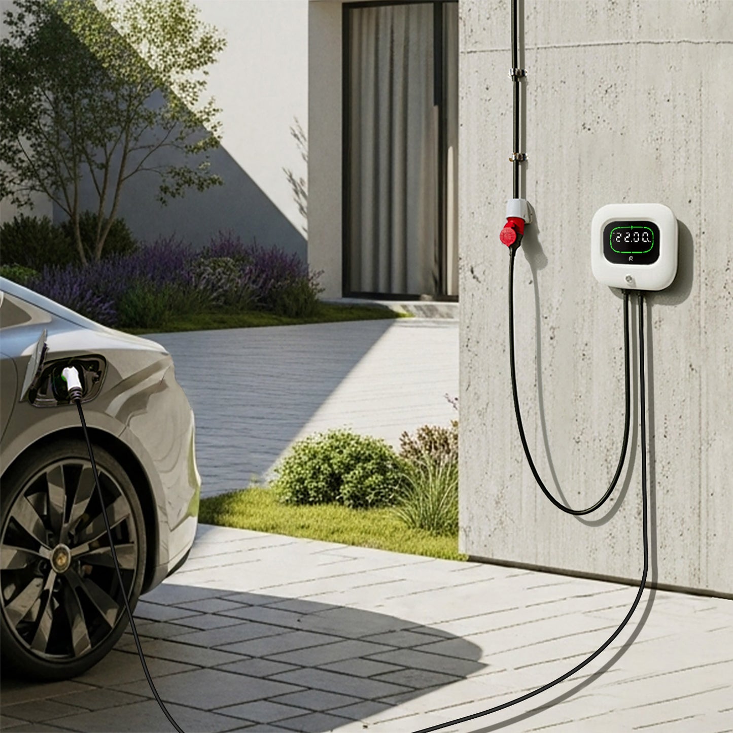 Rheidon Wall box per auto elettriche 22 kW | Stazione di ricarica per veicoli elettrici ad uso domestico WB500-22K