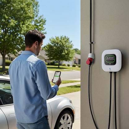 Rheidon Wall box per auto elettriche 22 kW | Stazione di ricarica per veicoli elettrici ad uso domestico WB500-22K