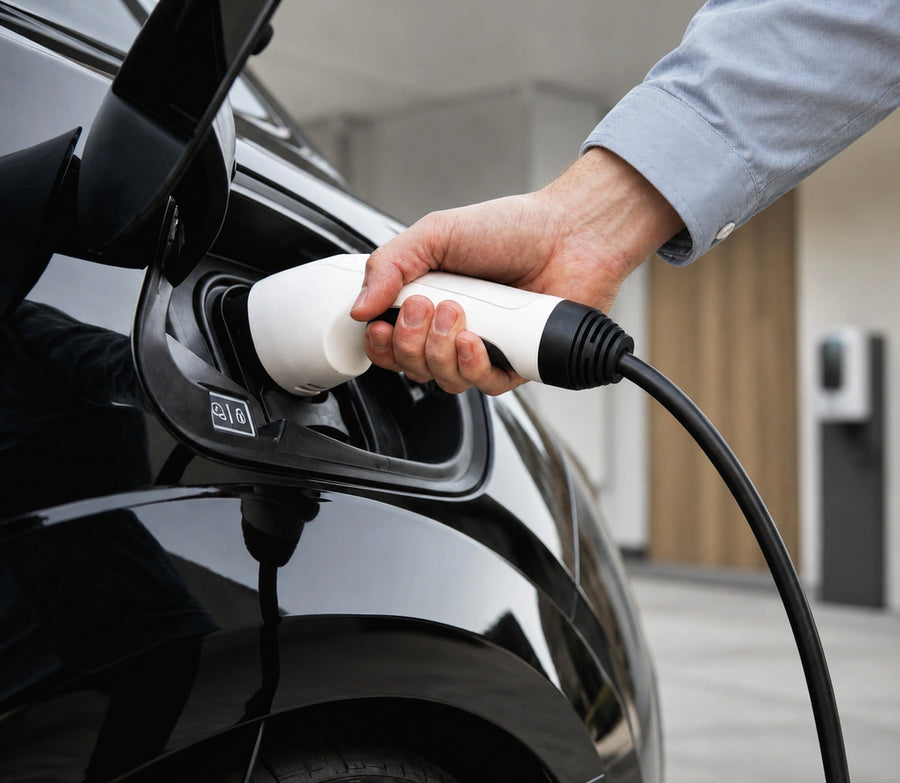 Connecting the Rheidon PC200 portable EV charger to an electric car