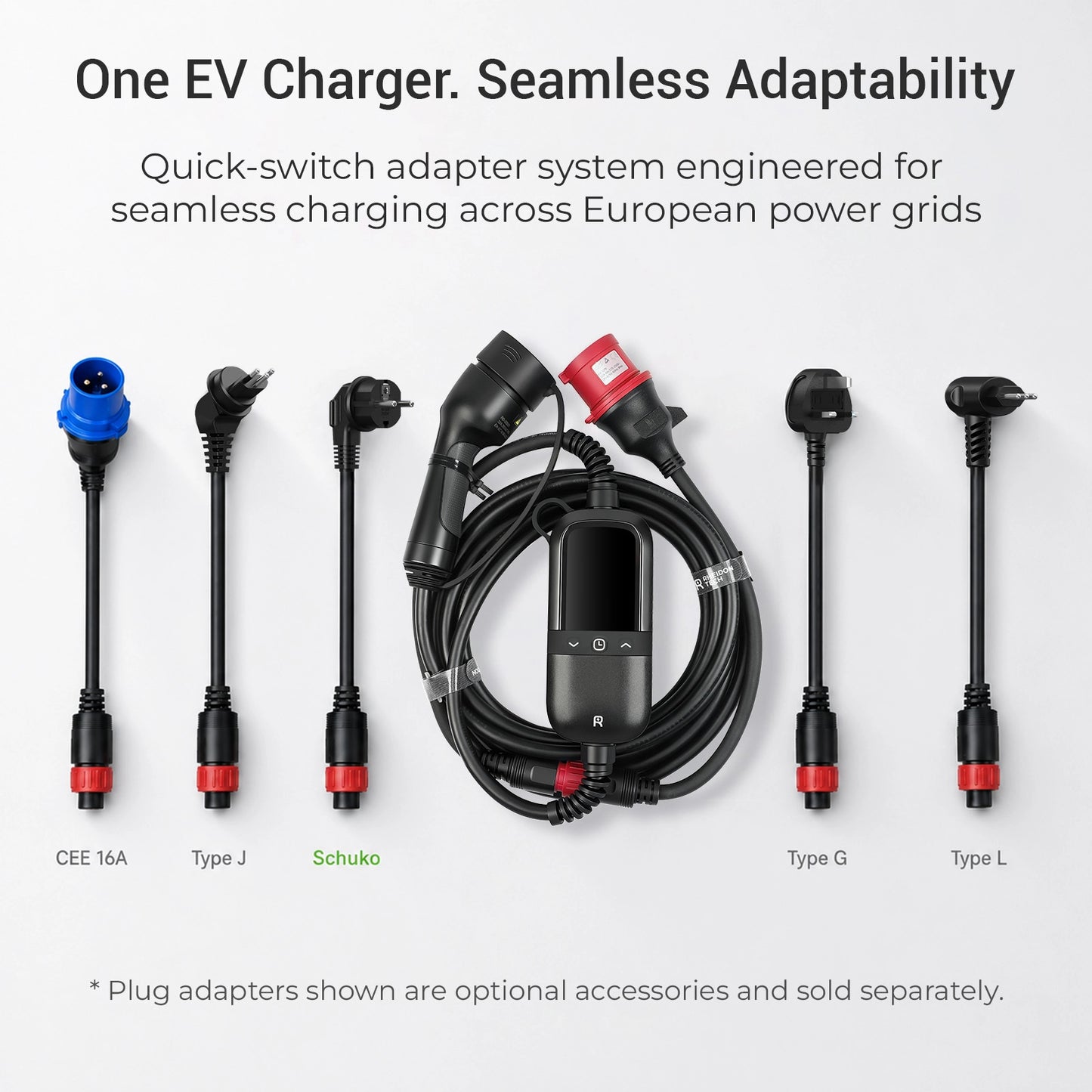 Rheidon PC200 Pro-11K | Mobiles EV-Ladegerät – Universelle Steckeradapter