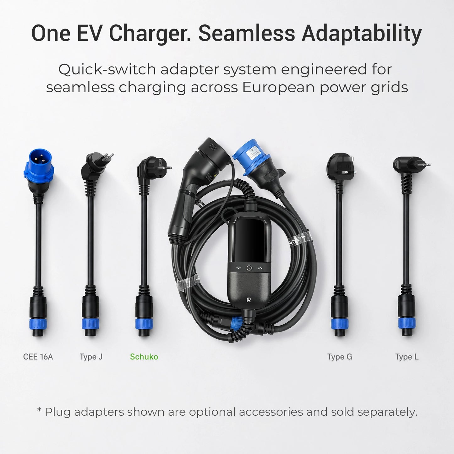 Rheidon PC200 Pro-7K4 | Chargeur EV portable – Compatibilité universelle des prises