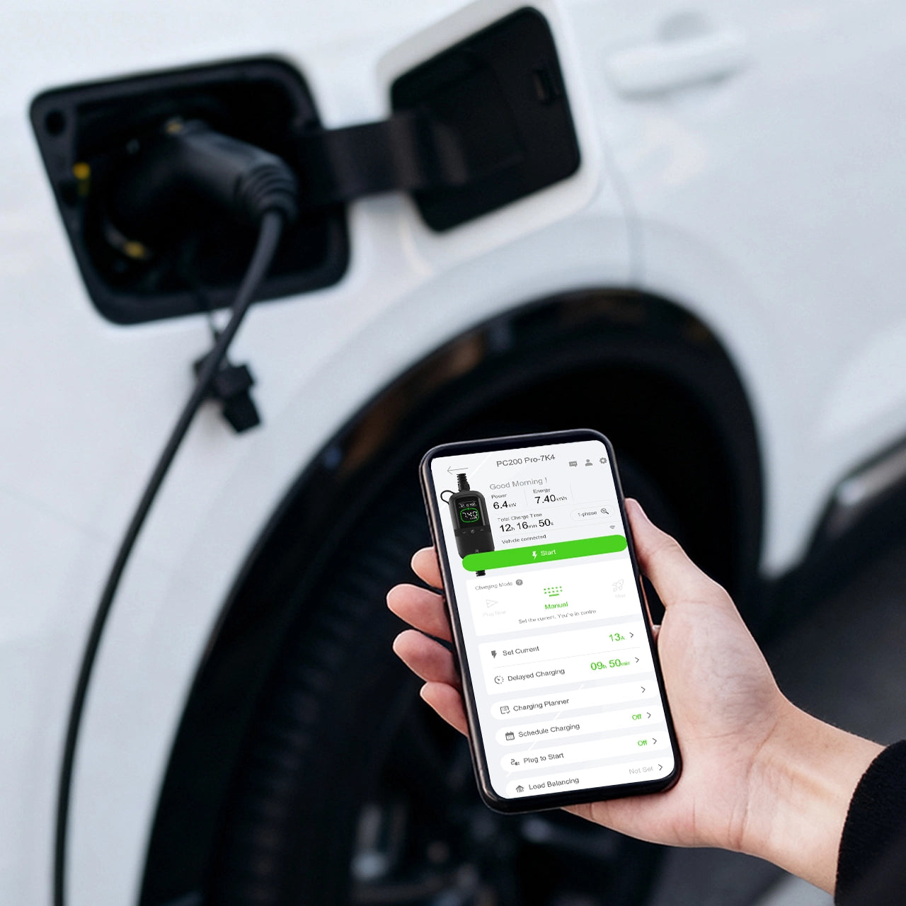 Controlling EV charging with the Rheidon+ app